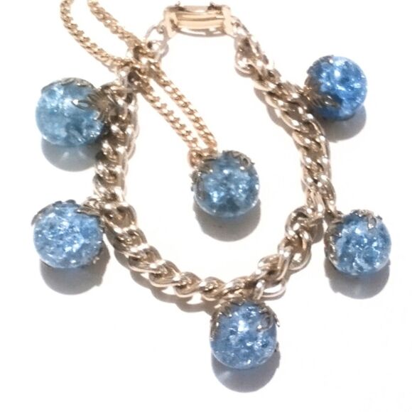 Vintage Mid Century Crackled Marble Bracelet and Necklace Demi - Picture 2 of 6